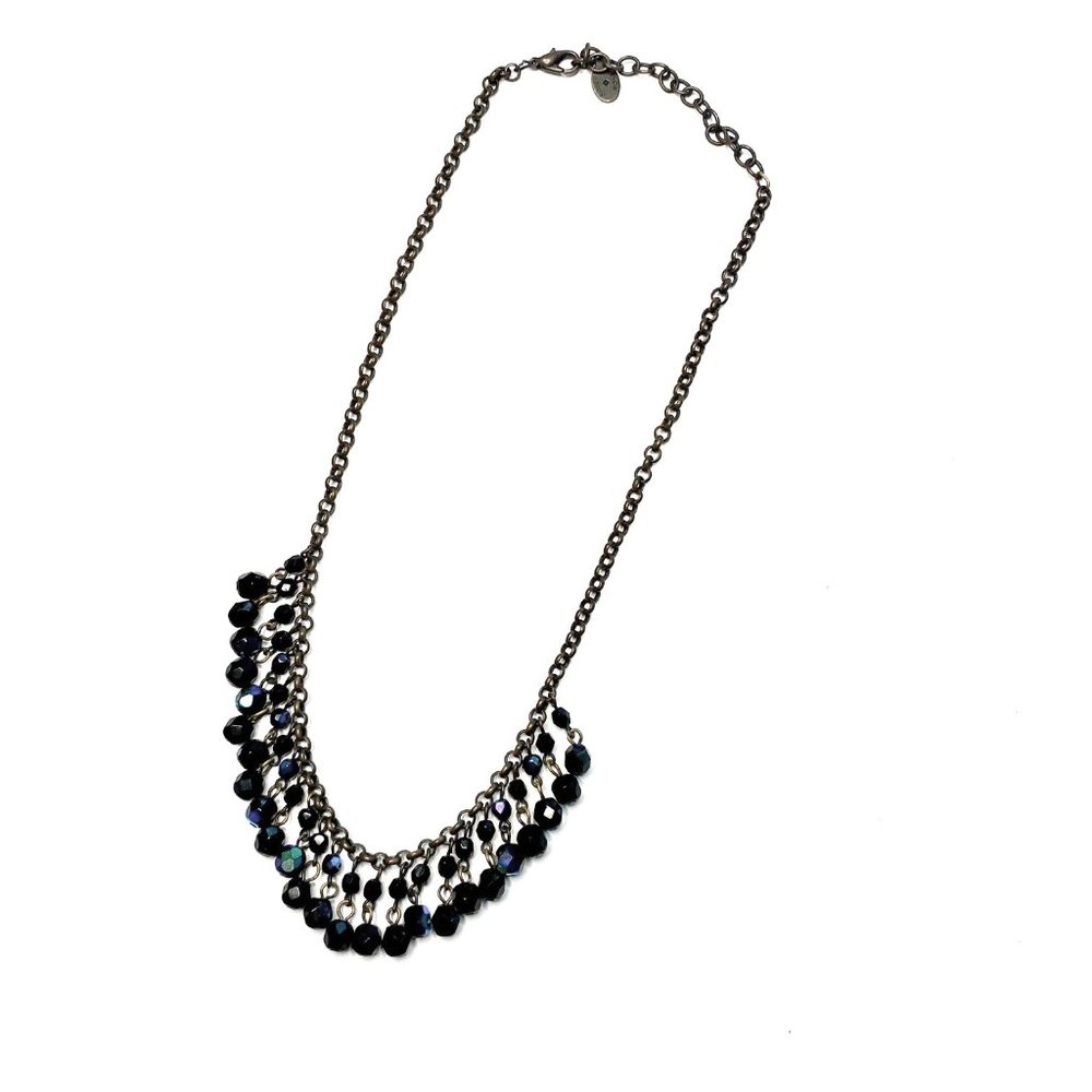 Robert‎ Rose Black Iridescent Beaded Necklace